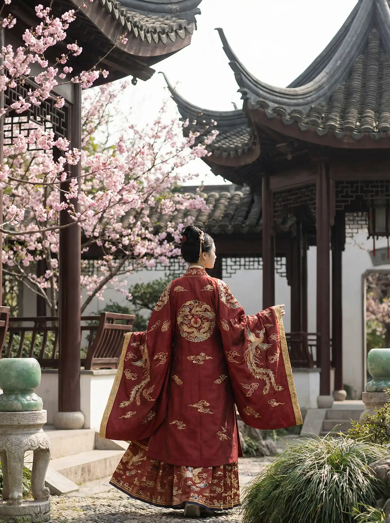 狼群影院手机在线观看免费高清 明制汉服红色凤凰刺绣